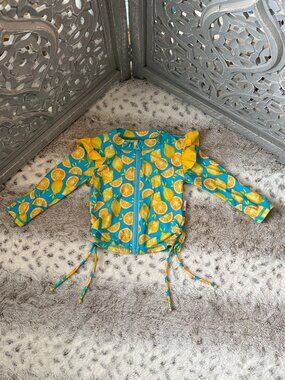 SwimZip long sleeve rashguard girls 12-18 months lemons tropical beach summer